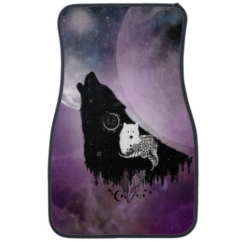 Awesome wolves car floor mat
