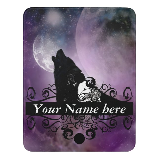 Awesome wolves door sign (Contemporary Vert)