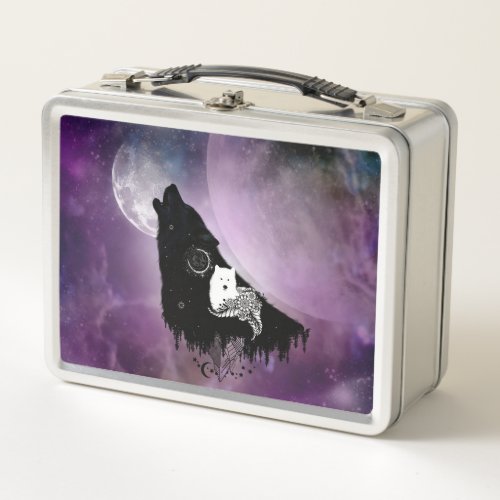 Awesome wolves metal lunch box