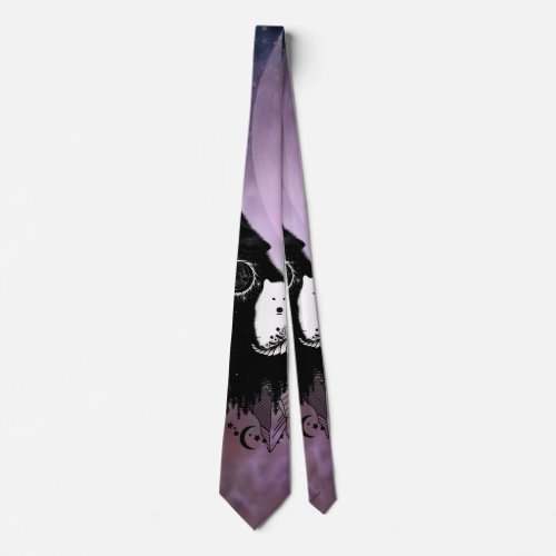 Awesome wolves neck tie