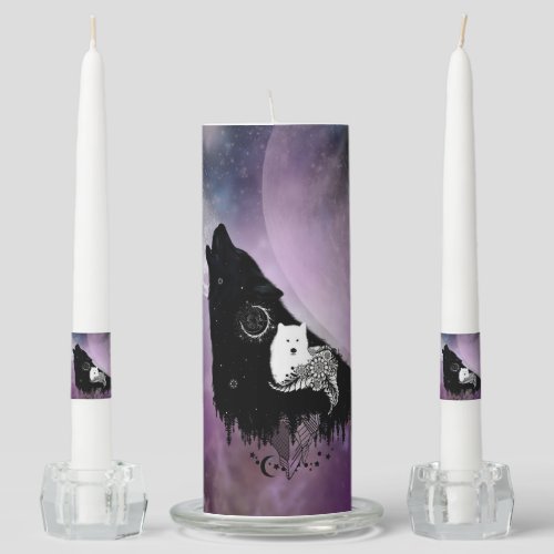 Awesome wolves unity candle set
