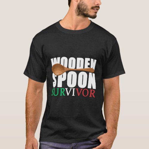 Awesome Wooden Spoon Survivor Italian Kitchen Funn T_Shirt