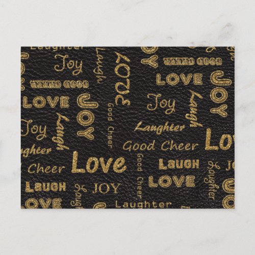 Awesome words to live by Love Joy Laugh Postcard