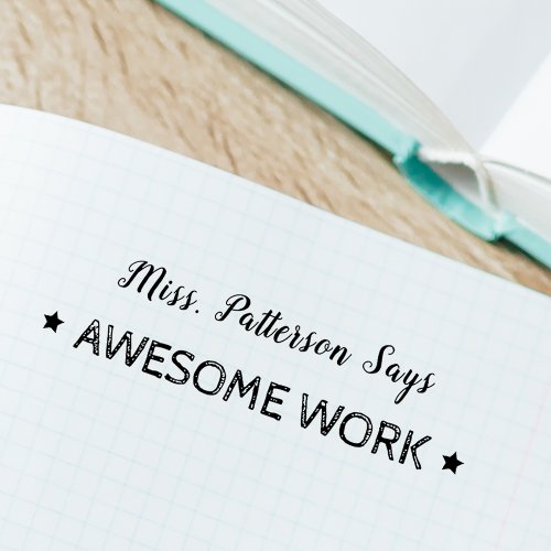 Awesome Work  Personalized Teachers Self_inking Stamp