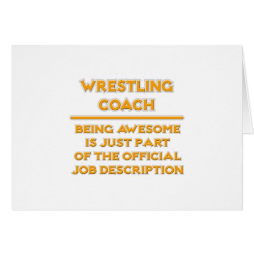 Awesome Wrestling Coach  Job Description