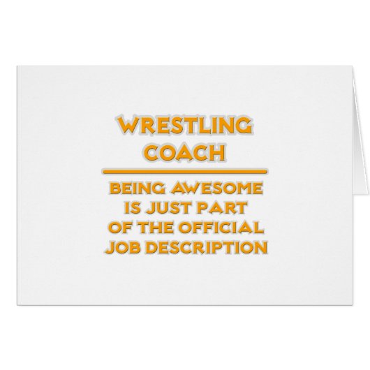 Awesome Wrestling Coach .. Job Description Cards (Front Horizontal)