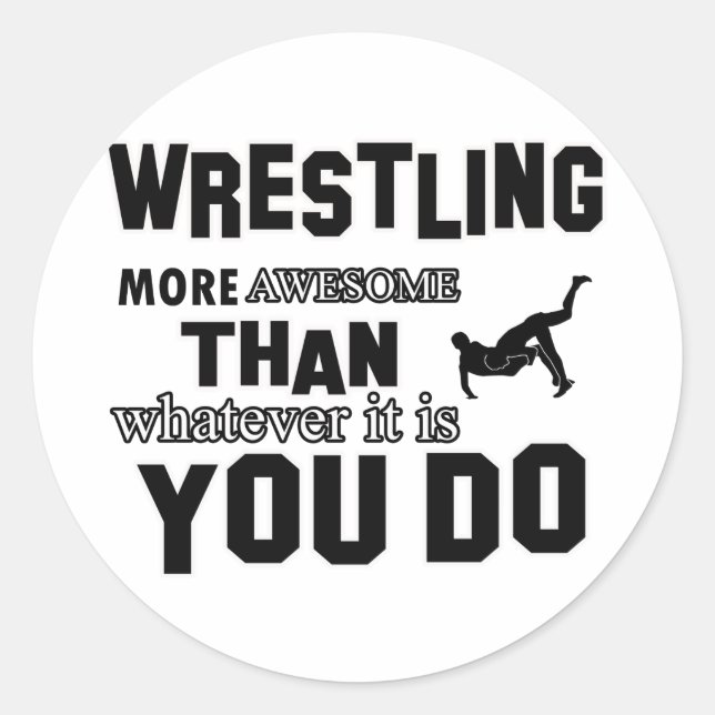 Awesome Wrestling designs Classic Round Sticker (Front)