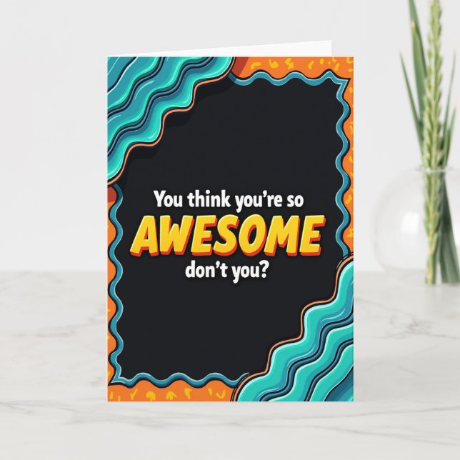 Awesome Yellow Birthday Card (Front)