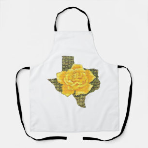 Awesome Yellow Rose Of Texas Pattern Flower Apron