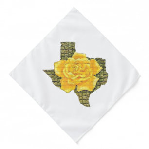 Awesome Yellow Rose Of Texas Pattern Flower  Bandana