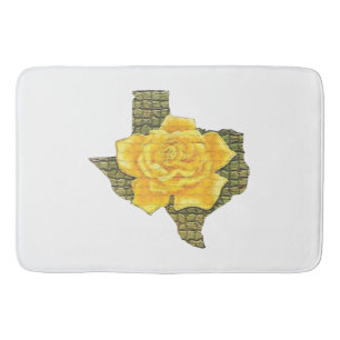 Awesome Yellow Rose Of Texas Pattern Flower  Bath Mat
