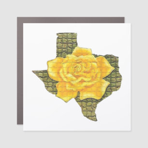 Awesome Yellow Rose Of Texas Pattern Flower Car Magnet