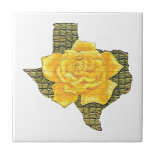 Awesome Yellow Rose Of Texas Pattern Flower Ceramic Tile