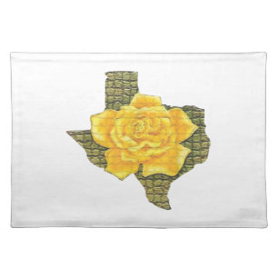 Awesome Yellow Rose Of Texas Pattern Flower Cloth Placemat