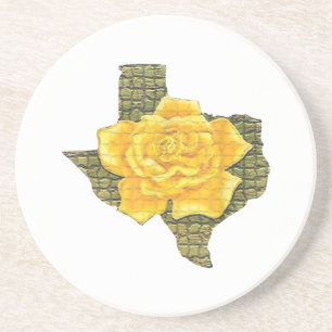 Awesome Yellow Rose Of Texas Pattern Flower Coaster