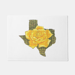 Awesome Yellow Rose Of Texas Pattern Flower Doormat