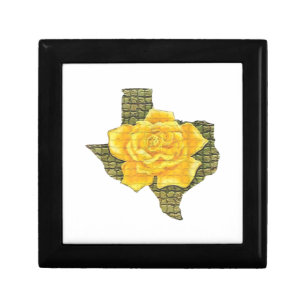 Awesome Yellow Rose Of Texas Pattern Flower Gift Box