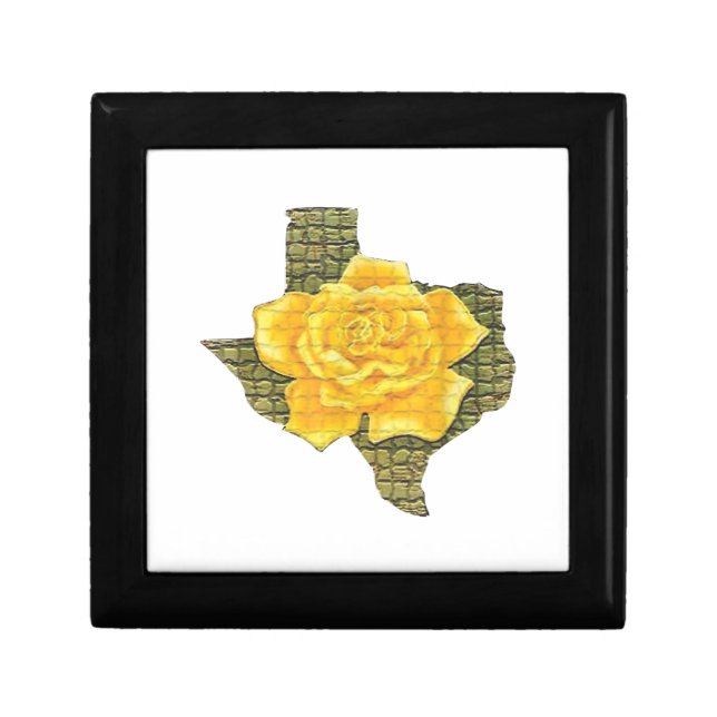 Awesome Yellow Rose Of Texas Pattern Flower Gift Box (Front)