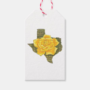 Awesome Yellow Rose Of Texas Pattern Flower Gift Tags