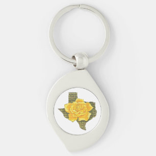 Awesome Yellow Rose Of Texas Pattern Flower  Keychain