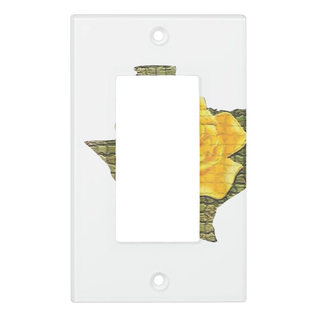 Awesome Yellow Rose Of Texas Pattern Flower Light Switch Cover (Front)