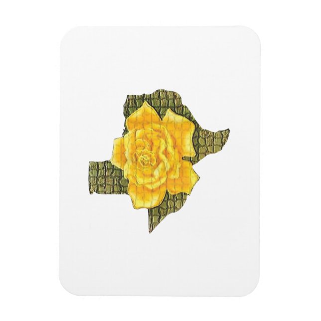 Awesome Yellow Rose Of Texas Pattern Flower  Magnet (Vertical)