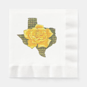 Awesome Yellow Rose Of Texas Pattern Flower Napkins