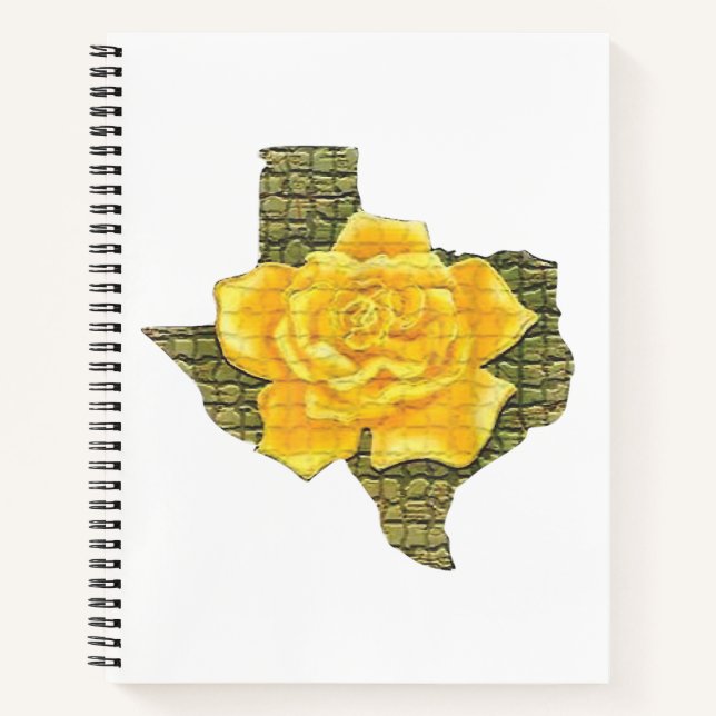 Awesome Yellow Rose Of Texas Pattern Flower Notebook (Front)
