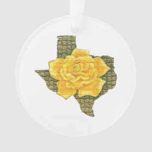 Awesome Yellow Rose Of Texas Pattern Flower Ornament