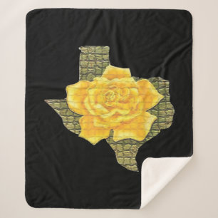 Awesome Yellow Rose Of Texas Pattern Flower  Sherpa Blanket