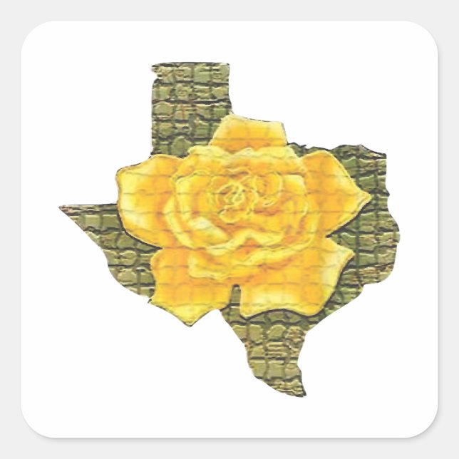 Awesome Yellow Rose Of Texas Pattern Flower  Square Sticker (Front)