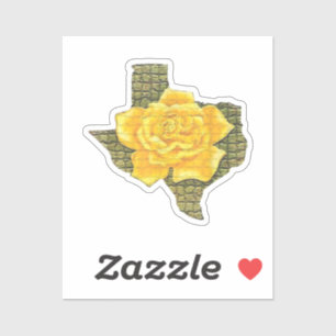 Awesome Yellow Rose Of Texas Pattern Flower Sticker
