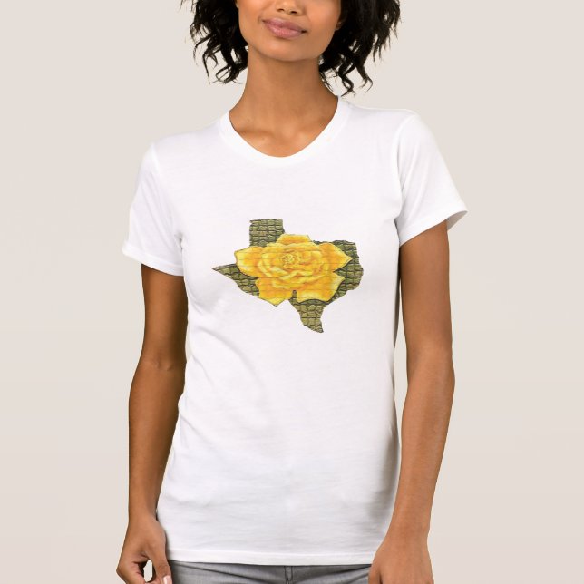 Awesome Yellow Rose Of Texas Pattern Flower  T-Shirt (Front)