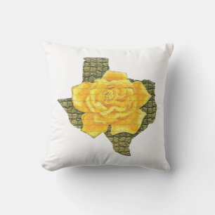 Awesome Yellow Rose Of Texas Pattern Flower Throw Pillow
