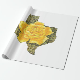 Awesome Yellow Rose Of Texas Pattern Flower Wrapping Paper