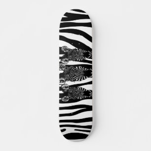 Awesome Zebra Herd on Zebra Print Skateboard