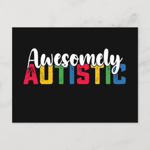 Awesomely Autistic Autism Biy Girl Family Postcard