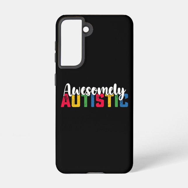 Awesomely Autistic Autism Biy Girl Family Samsung Galaxy Case (Back)