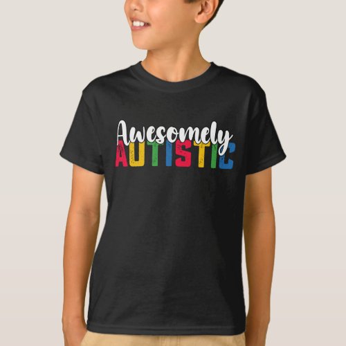 Awesomely Autistic Autism Biy Girl Family T_Shirt