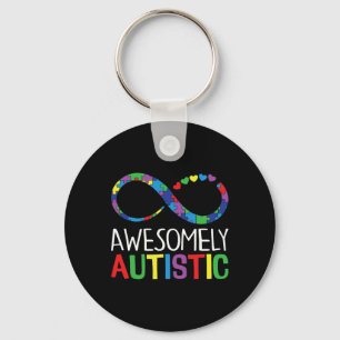 Awesomely Autistic Awareness Autism Awareness Supp Keychain