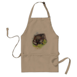 Awesomely cute Australian animal wombat vintage Adult Apron