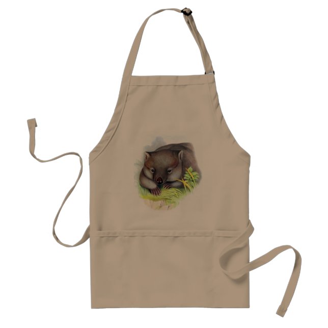 Awesomely cute Australian animal wombat vintage Adult Apron (Front)