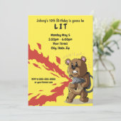 Awesomely Lit Birthday Invitation (Standing Front)