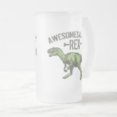 Awesomesaurus Rex Frosted Glass Beer Mug (Front Right)