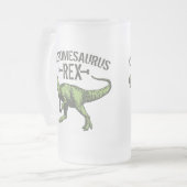 Awesomesaurus Rex Frosted Glass Beer Mug (Front Left)
