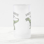 Awesomesaurus Rex Frosted Glass Beer Mug (Center)