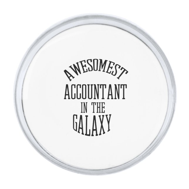 Awesomest Accountant in galaxy Silver Finish Lapel Pin (Front)