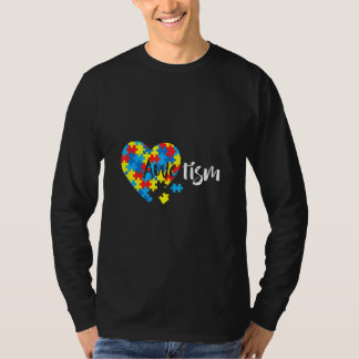 Awetism Autism Awareness Heart Puzzle Piece Suppor T-Shirt