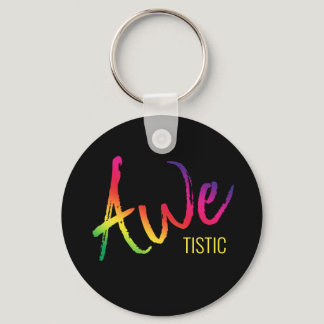 Awetistic Pride Female Autism Awareness Spectrum Keychain