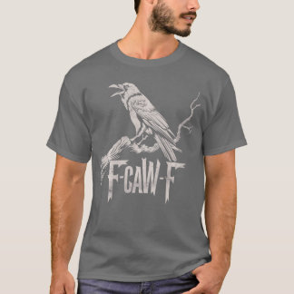 awF Black Crow Pun Funny Bird Cawing Grunge Long S T-Shirt